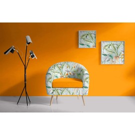 Kt KILOtela - Decorative Fabric Half Panama Cotton, Home Accessories, Tablecloths, Cushions, Curtains, Bags, 280 cm Width, Sold by the Metre from 0.5 m, Price for 0.5 m, Tropical Plants Papua, Green,