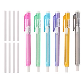 Eraser Pen, Pen-Style Eraser, Erasers, Erasing Pen, Plug-In Eraser, Pack of 6 Erasers, 8 Pieces Replacement Eraser Refills