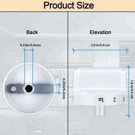 TURNEGOO Upgrade 316545007 Gas Stove Knobs，Cooktop Surface Burner Control Knobs White Replacements, Only Compatible with Frigidaire Gas Range/Oven/Stove Knobs (1 Piece)