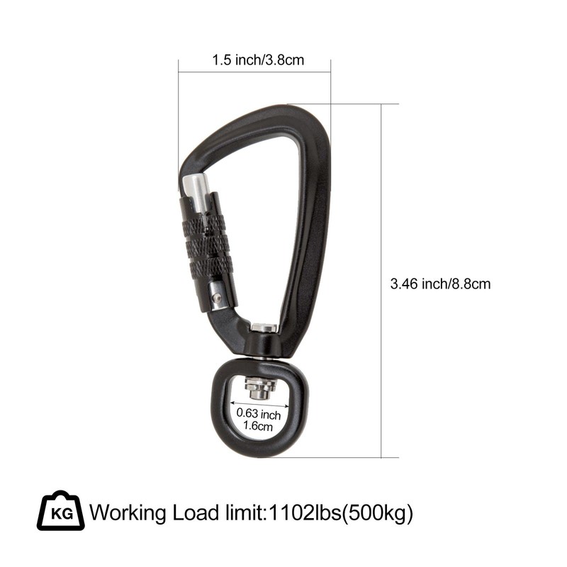 1 Pair of Heavy Duty Self Auto Locking Carabiner Clip,