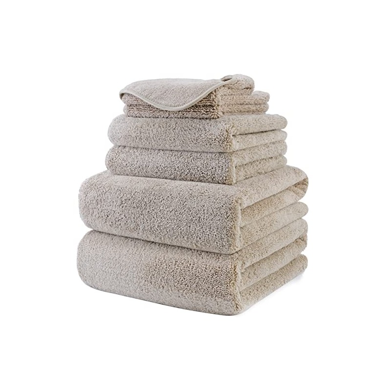 Polyte Set de 6 Toallas de Baño Microfibra Secado Rápido