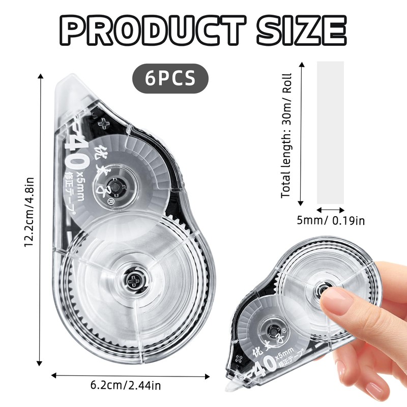 WYTNB Large Capacity Correction Tapes - 30 m Mouse Roller