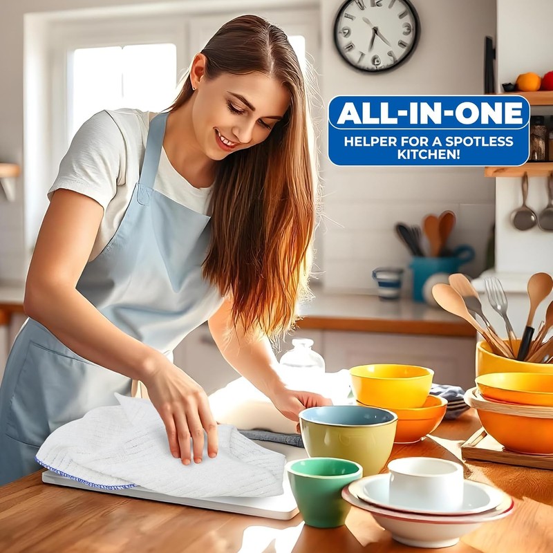 Towelogy Large Cotton Dish Cloths for Washing Up – Pack