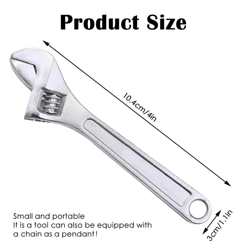 Pgirgyq Mini Adjustable Spanner 4 Inch Small Wrench Sliver Mini
