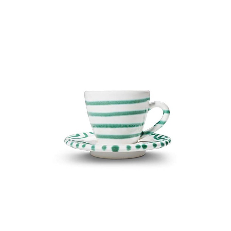 Gmundner Keramik Manufaktur 0100STES01SET Grüngeflammt Espresso for you Gourmet,