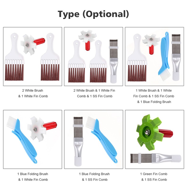 4pcs Air Conditioner Condenser Fin Cleaning Brush and Comb Set