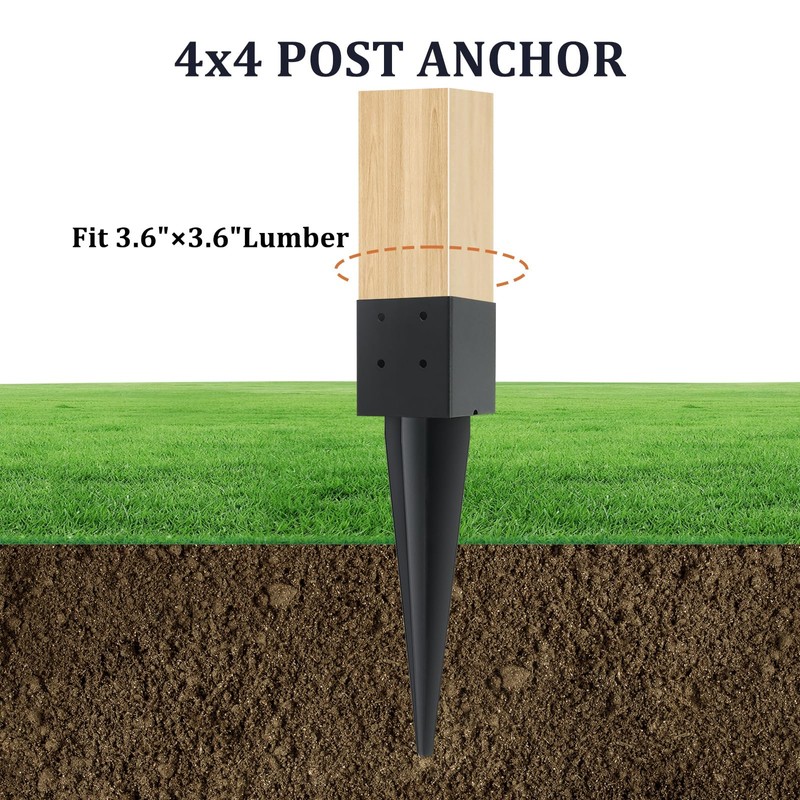 1 Pcs 4x4 Fence Post Anchor Ground Spike 16"(Inner Size