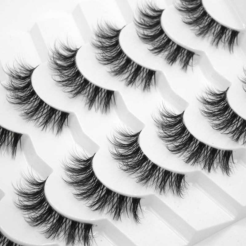 3D Clear Band False EyeLashes Natural Look Cat Eye Wispy