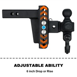 Goldy TRAILERHITCH Adjustable Trailer Hitch Tri-Ball Mount with Round Shackle, Fits 2-in Receiver, 6" Drop, 1-7/8" & 2" &2-5/16" Ball