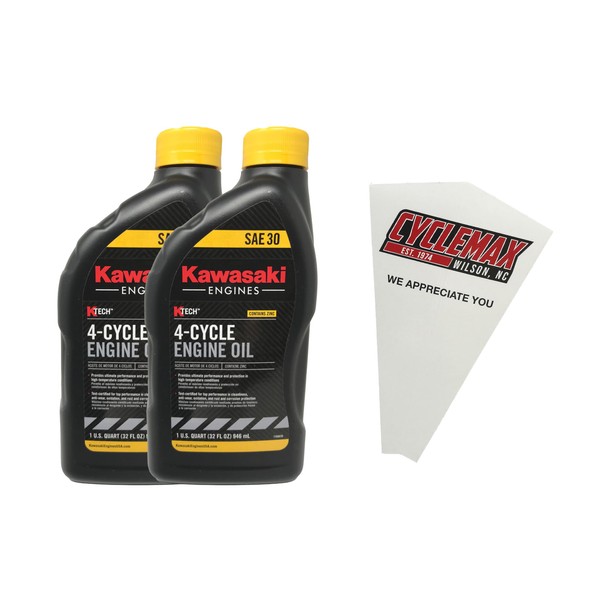 Cyclemax Two Pack compatible with Kawasaki SAE 30W K-Tech Lawnmower