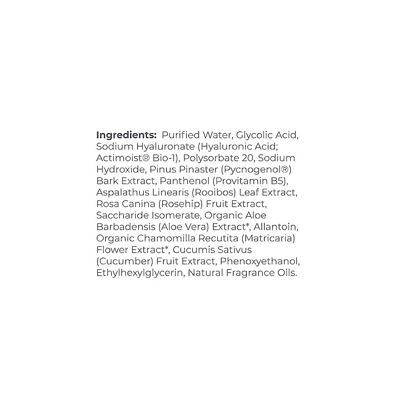 DERMA E Radiance Tóner ácido glicólico y Rooibos 6 oz