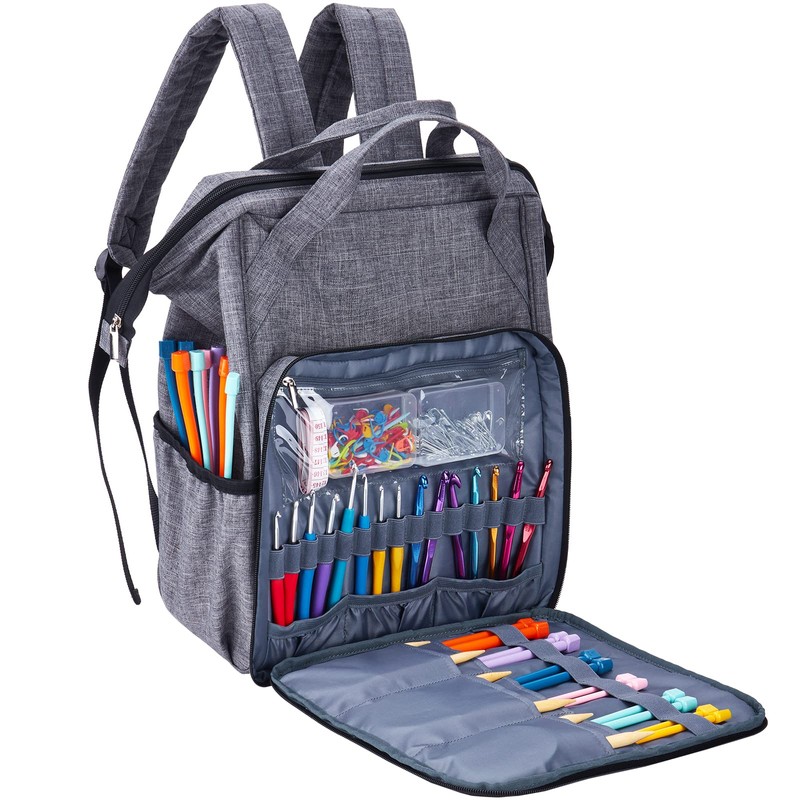HOMEST Crochet Bag Organizer, Large Capacity Yarn Storage, Knitting Bag