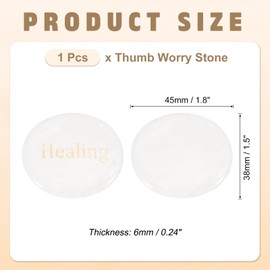 PATIKIL Natural Thumb Worry Stone, 1.8"x1.5" Oval Crystal Stone with Inspirational Words, Pocket Rock Anxiety Crystals for Women Stress Gifts Meditation, Clear Quartz(Word H)