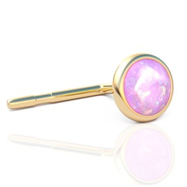 Light Pink Opal Tragus Stud Earring, Tragus Earring in 14k Gold filled,3 mm Pink Opal Tragus studs Piercing (Gold, Pink Opal)