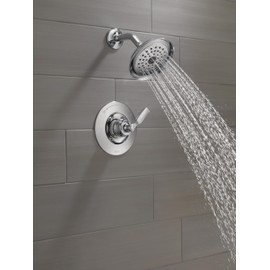 Delta Woodhurst 14 Series Shower Faucet Set, Chrome Shower Head and Handle Set, Valve Trim Kit, Chrome T14232 (Valve Not Included)
