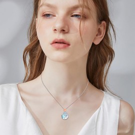 Midir&Etain 16 Year Old Girl Gifts for Birthday/Sweet 16th Birthday Gifts for Girls Daughter 925 Sterling Silver Rose Flower Moonstone Pendant Necklace for Women Christmas Anniversary Jewellery