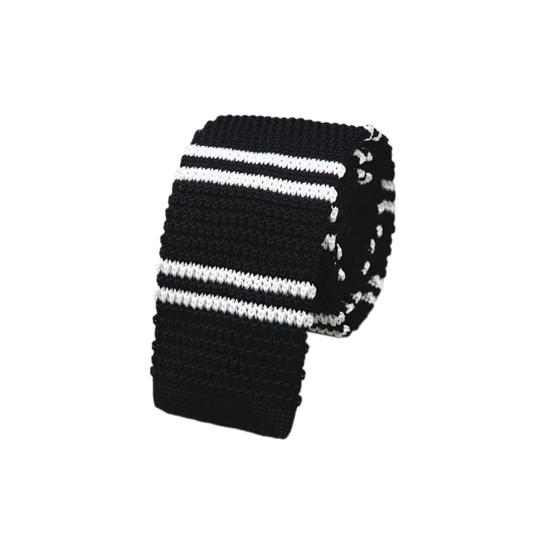 Rosiika Men's Skinny Knit Tie Smart Casual Knitted Necktie Flat-end