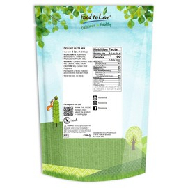 Food to Live Deluxe Nuts Mix, 4 Pounds A Blend of Dry Roasted Pecans, Cashews, Filberts, Almonds, Brazil Nuts with Himalayan Salt. Oven Roasted and Lightly Salted. Vegan, Kosher, Bulk. Great Snack