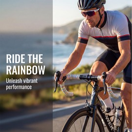 BBxunsless Rainbow Bike Handlebar Tape – Colorful Shock-Absorbing & Sweat-Wicking Bar Tape for Road Bike, Mountain Bike, MTB, Cycling