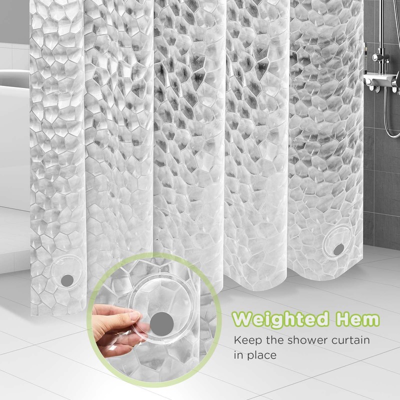 OTraki Clear Shower Curtain, 120 X 200 CM Extra Long