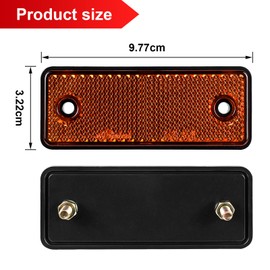 Yinaolan 10 Pack Yellow Screw on Rectangular Reflectors, E11 Approval Road Safety Gate Posts Rear Reflectors for Trailer Caravan Truck Tractor Boat Lorry Motorcycle Fence Gate Post