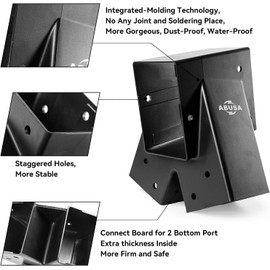 ABUSA Heavy Duty Swing Sets Brackets Including 2 Black A-Frame Swing Set Brackets and 4 Swing Hangers for Playground Equipment Mounting Parts Hardware Included (Black New Edition)