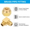 PATIKIL 90 Degree Elbow Brass Pipe Fittings, 2 Pcs 3/8"
