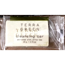 Terra Green Lot of 100 Terra Green White Tea Soap Cleansing Bars 0.72 oz Hotel Travel Size