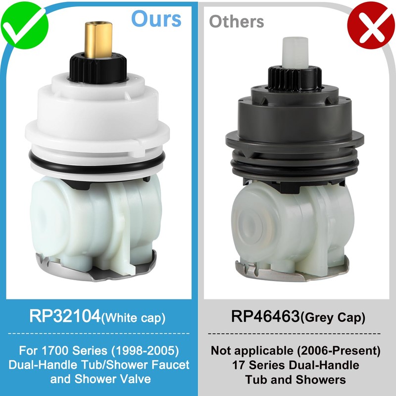 2 Pack RP32104 Shower Cartridge Replacement, Compatible with Delta Monitor