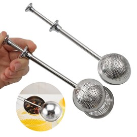 2 Pack Tea Balls for Loose Tea, Tea Diffusers for Loose Tea, Tea Infuser Tea Steeper Set, Ball Shape Tea Infuser, Push Style Stainless Steel Tea Strainer Tea Filter Infusers for Cup and Teapot