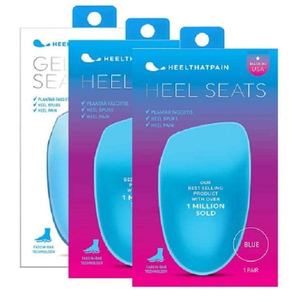 Heel That Pain Perfect Fit Kit - Original, Hybrid, and Gel Heel Seats Foot Orthotic Inserts - Heel Cups Cushions Insoles for Plantar Fasciitis, Heel Spurs, and Heel Pain, Medium (W 6.5-10, M 5-8)