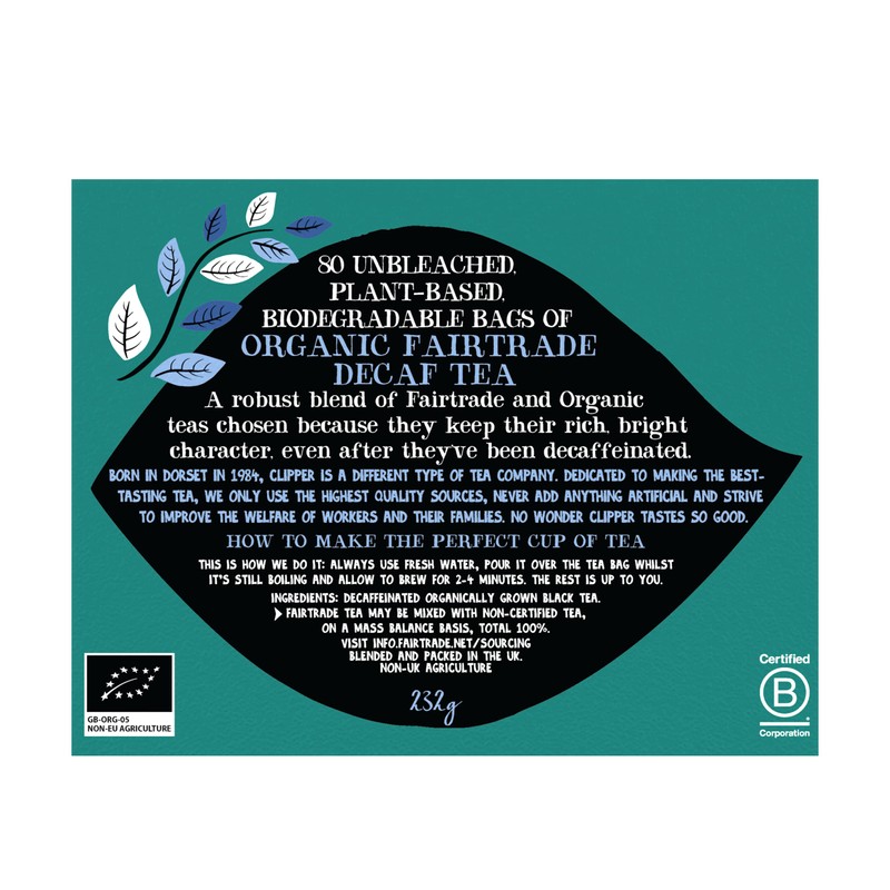 Clipper Organic Everyday Decaf Tea Bags | Natural, Unbleached, Plant-Based