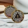 MYRECOVERYSTORE Silver & Gold 1-60 Years Alcoholics Anonymous Medallion AA