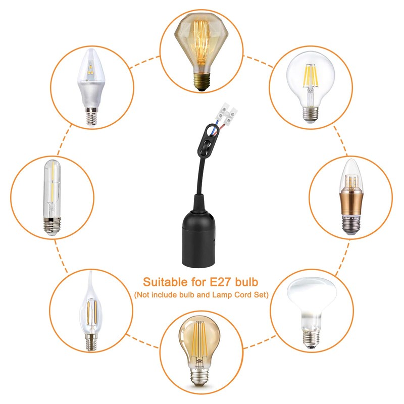 Pack of 15 E27 Replacement Sockets, GOMETY E27 Lamp Holder,