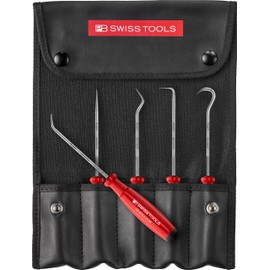 PB Swiss Tools Mini Pick Tool Set PB 8685.Set | 100% Swiss Made | 5-piece SwissGrip Hook Tool for Automotive, O-Ring, Brake, Motor, Gearbox Seal
