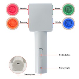 ESSENTIAL Electric Coin Wrappers Crimper, Color Coded Coin Wrapper Crimping Tool, Includes 16 Assorted Preformed Coin Roll Wrappers