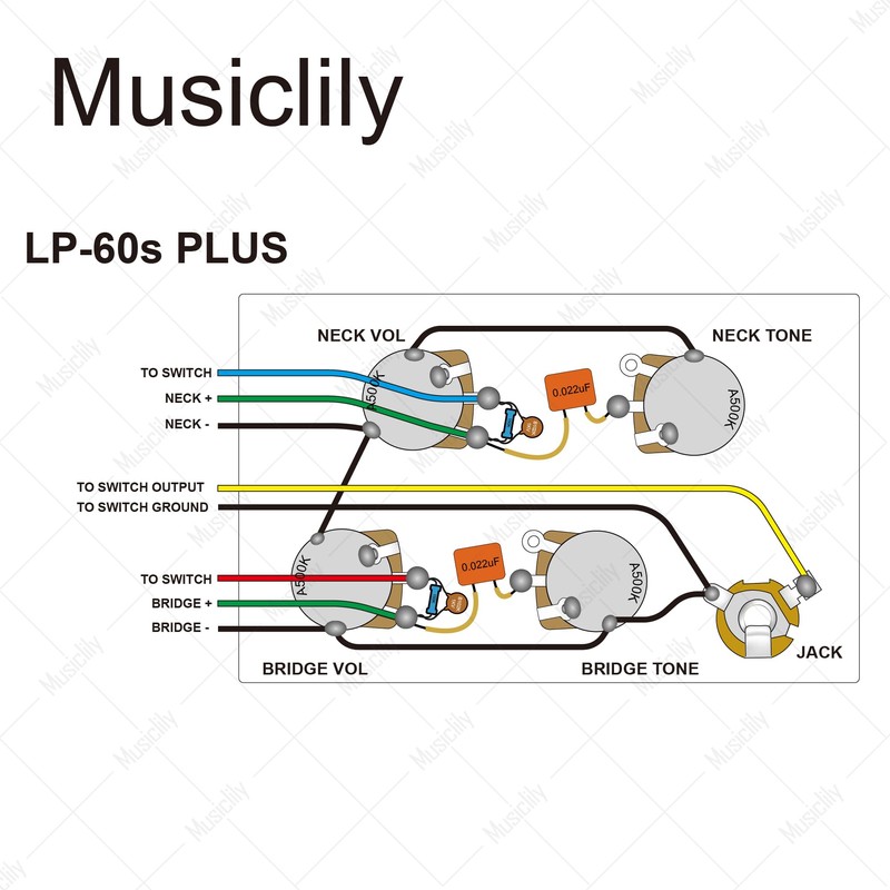 Musiclily Pro LP STD Modern 60s PLUS Treble Bleed Pre-wired