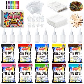 DOTUHAO 10 Colors Tie Dye Powder Kit, Tie Dye Set for Home, Creative Dyes for Clothes, Easy DIY Fabric Art (10 Colors)