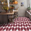 Alow Peel and Stick Floor Tile,Self-Adhsive Vinyl Flooring,Red Peel and