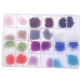 Gatuida Detachable 3D Magnetic Nail Art Fluffy Balls 24pcs Nail DIY Decor for Manicure Crafts Colorful Accessories for Creative Designs