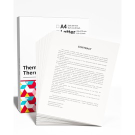 Phomemo A4 Printer Paper, White Thermal Paper Compatible with Phomemo M08F/M832/M833/M834/M835 Portable A4 Thermal Printer, 8.27" x 11.69"(210mm x 297mm), 100 Sheets/Box
