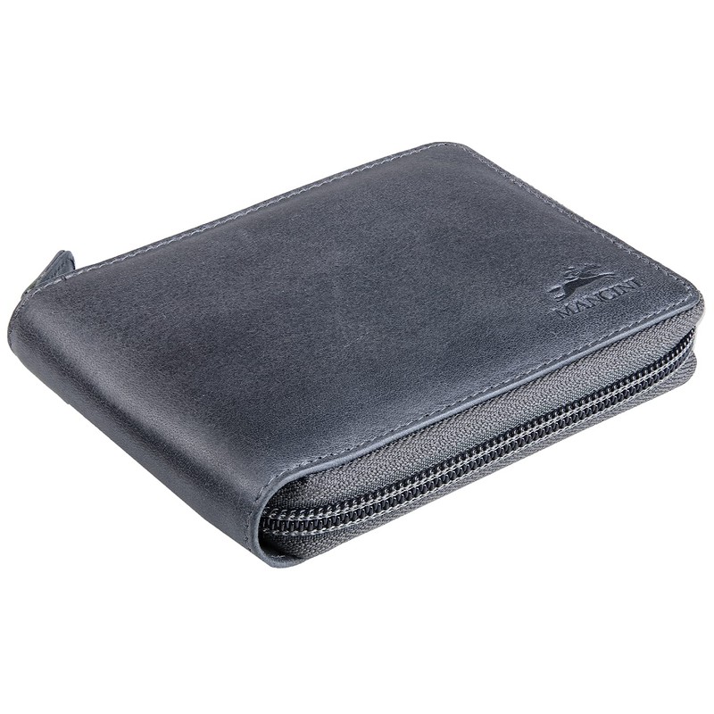 Mancini Bellagio Top Grain Leather RFID Secure Zippered Billfold with