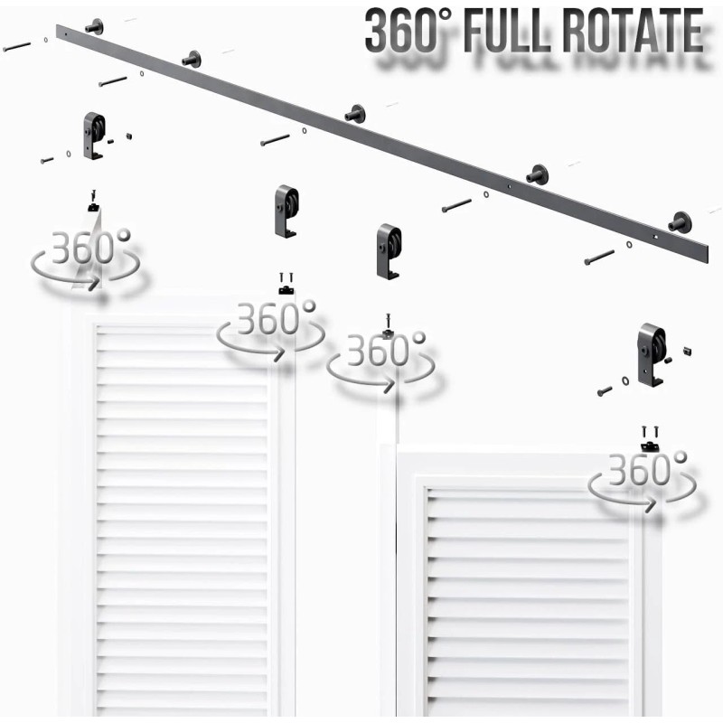 Standard Bifold Door Hardware Kit – For 4 Doors, Carbon