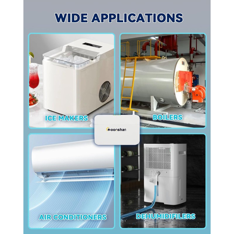 Moonshan Mini Condensate Pump for HVAC 100-240V Automatic Condensation Drain