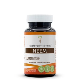 Secrets of the Tribe Neem 60 Capsules, Made with Vegetable Capsules and Neem Azadirachta Indica Cleansing and Body Detoxification (60 Capsules)