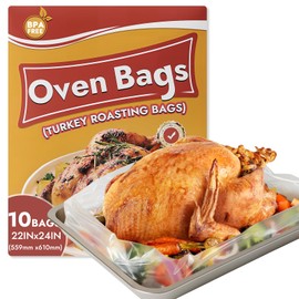 FOREST BREATHING Large Turkey Oven Bags for Roasting, 22"×24", 10 Count | Cooking Bags for Oven | Freezer-Safe | Oven-Safe | Fits 10-24lb Turkey, Beef and Lamb | Thanksgiving & Holiday Feast Essential