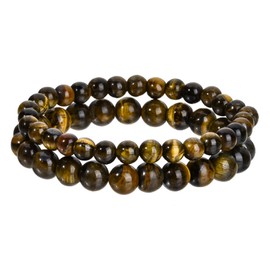 APMGONT Chakra Bracelets for Women, 2 Pcs Crystals Bracelet, Women Natural Gemstones Yoga Reiki Bangle, Natural Stone Beaded Stretch Bracelet, A Set of Double Bracelets 6MM/8MM (G)