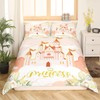 Princess Orange Bedding Set Twin Size,Fairy Tale Theme Fantasy Princess