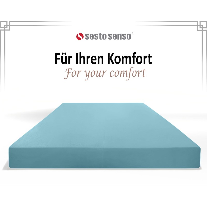 Sesto Senso Fitted Sheet 140 x 200 cm Blue for
