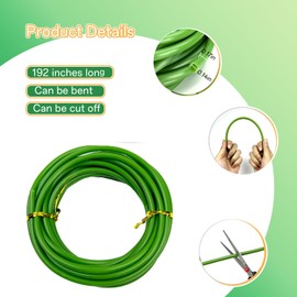 (1PCS)1 roll of green tubular flower stems wrap, 192 inches (about 500 cm) in length, used to thicken artificial flower, DIY wedding bouquet (4.5MM)